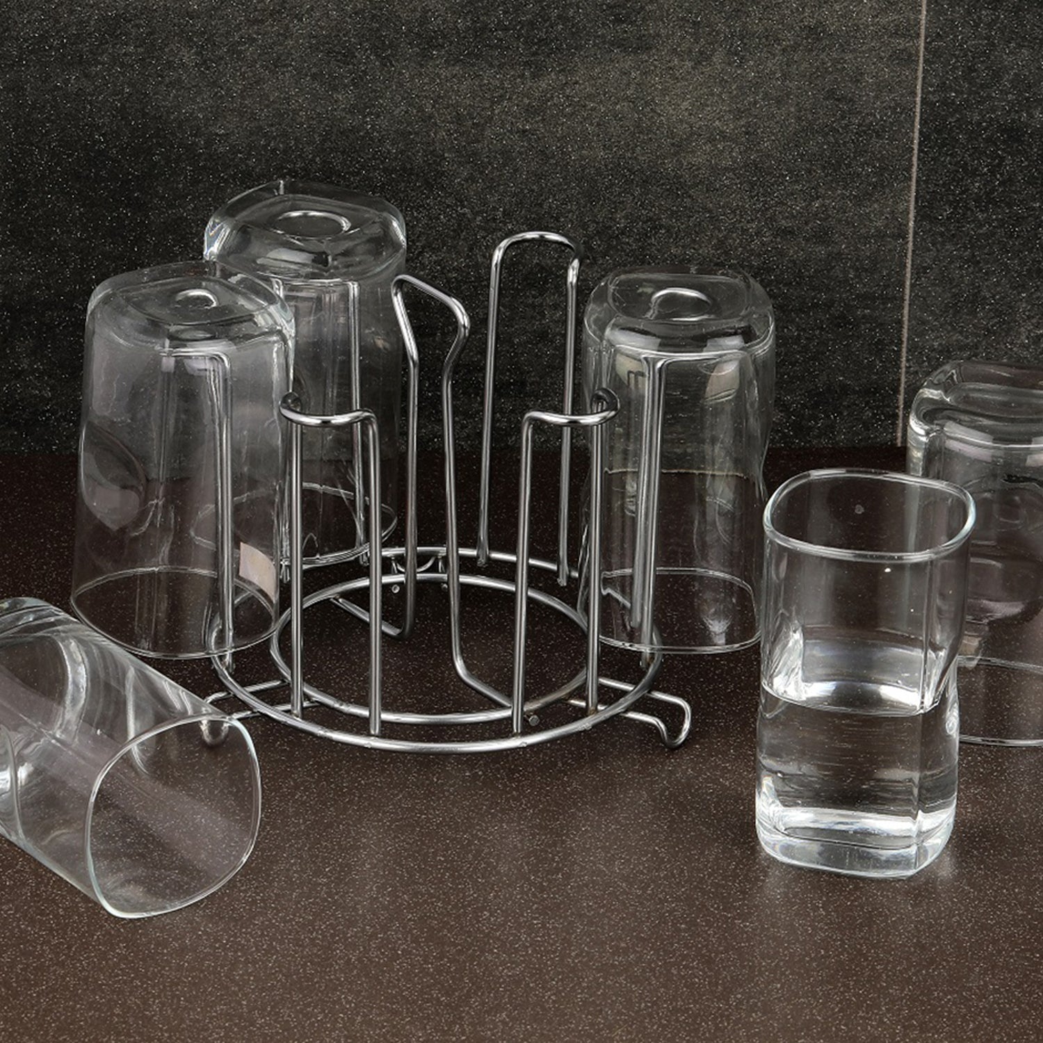 2741 SS Round Glass Stand used for holding sensitive glasses and all present in all kinds of kitchens of official and household places etc. (Moq :-2) DeoDap 2741 SS Round Glass Stand used for holding sensitive glasses and all present in all kinds of kitchens of official and household places etc. (Moq :-2) DeoDap
